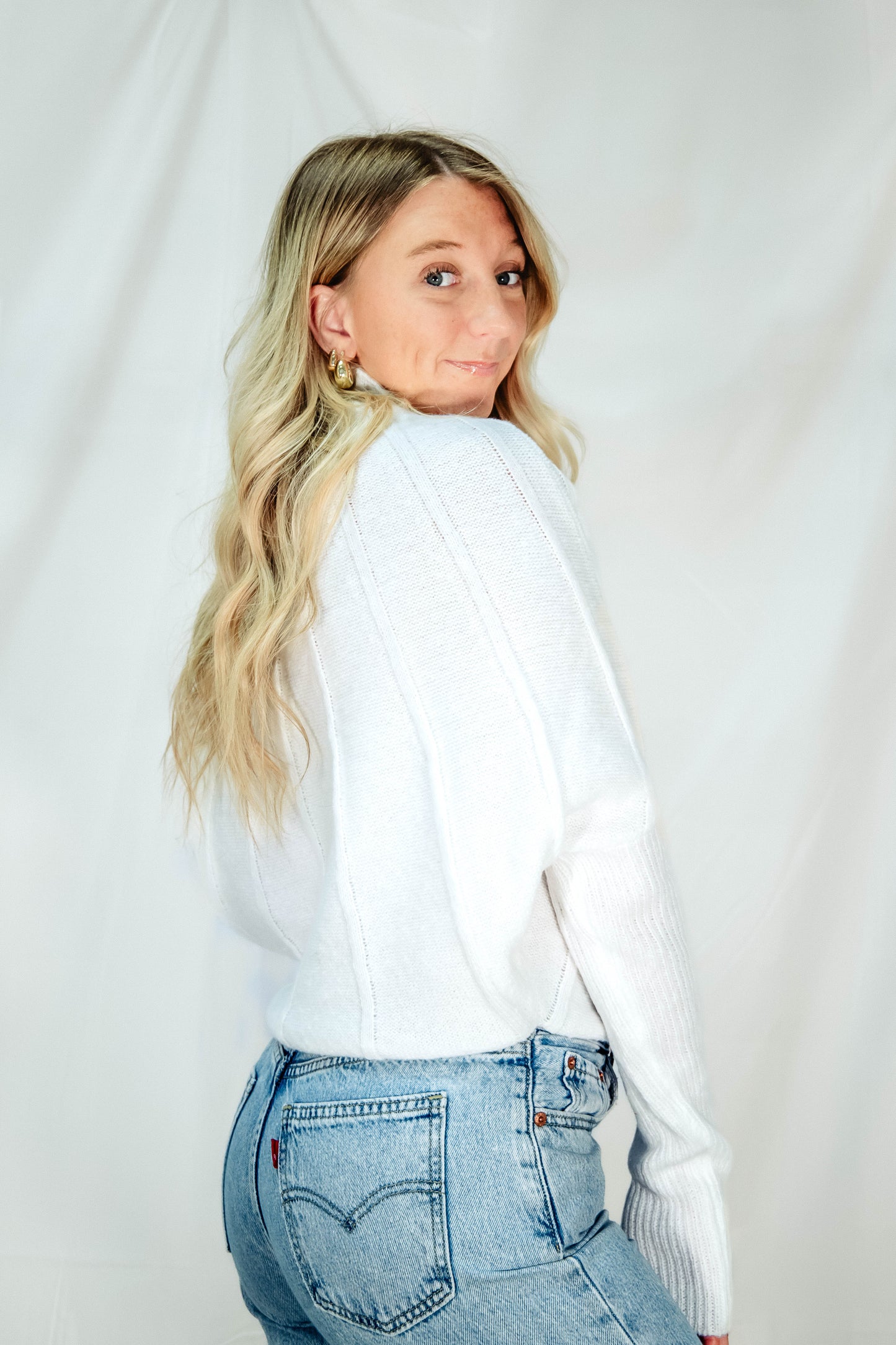 Soft Pleated Mock Neck Top