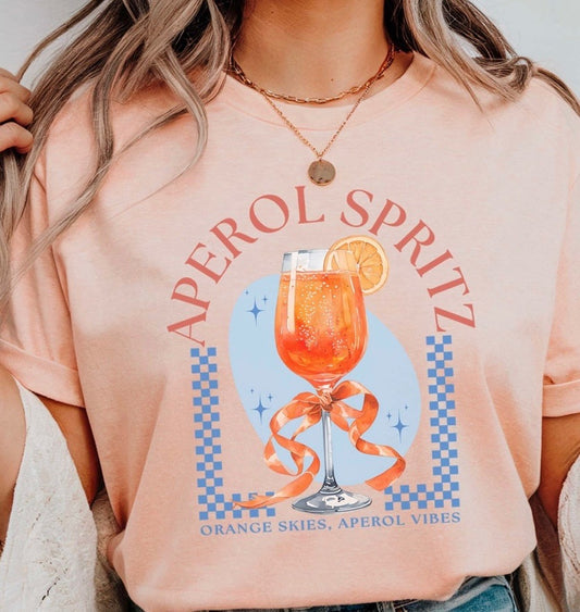 Peach Aperol Spritz Comfort Colors Tee