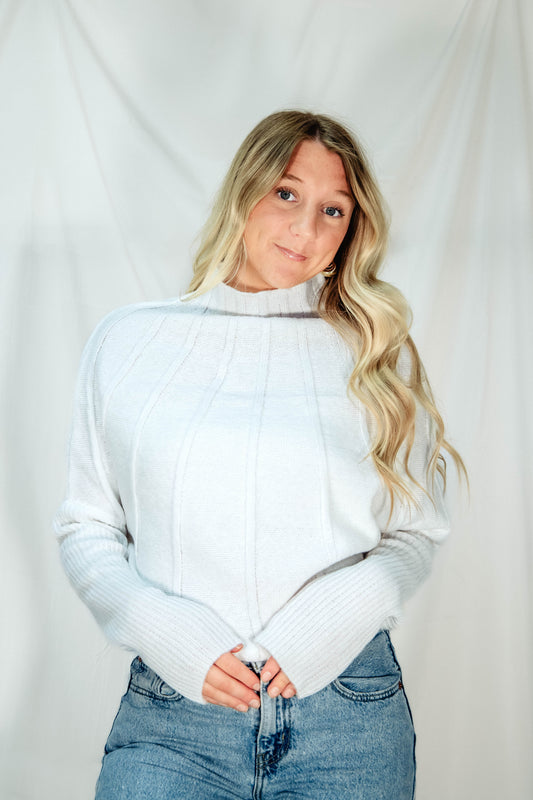 Soft Pleated Mock Neck Top