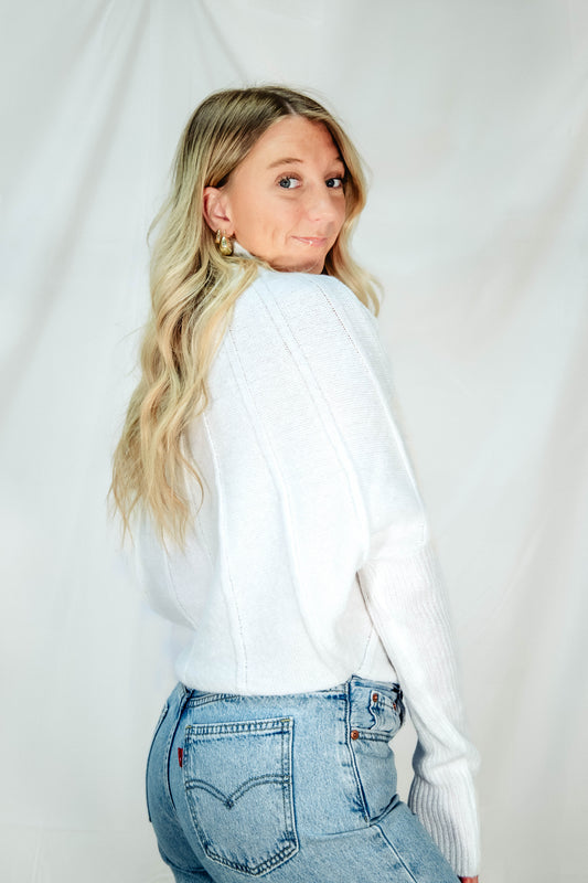 Soft Pleated Mock Neck Top