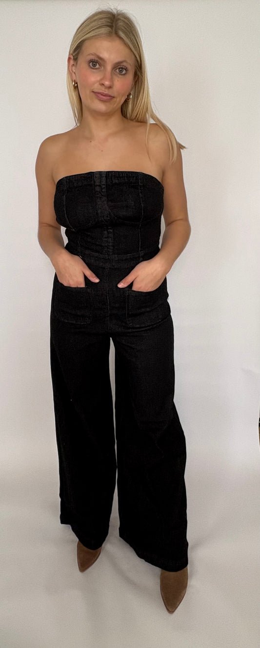 Off Shoulder Wide Leg Jumpsuit