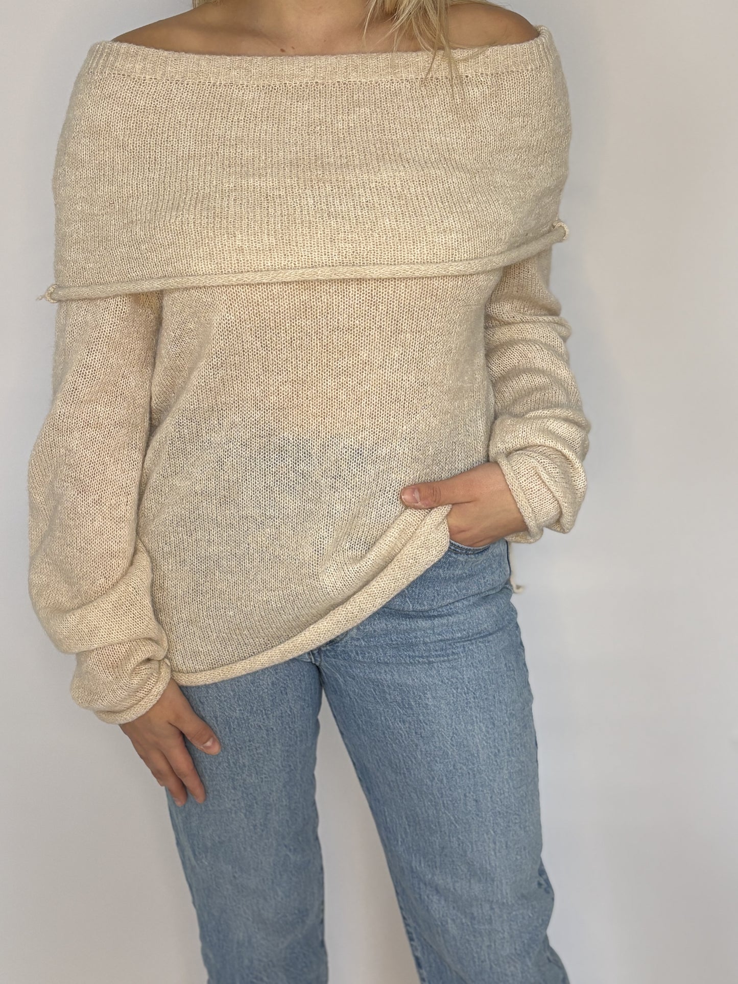 Lightweight Knit Off- Shoulder Sweater