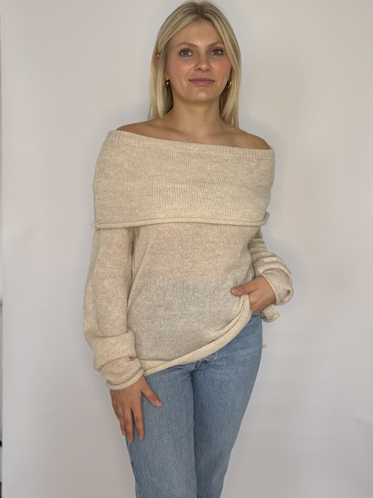 Lightweight Knit Off- Shoulder Sweater